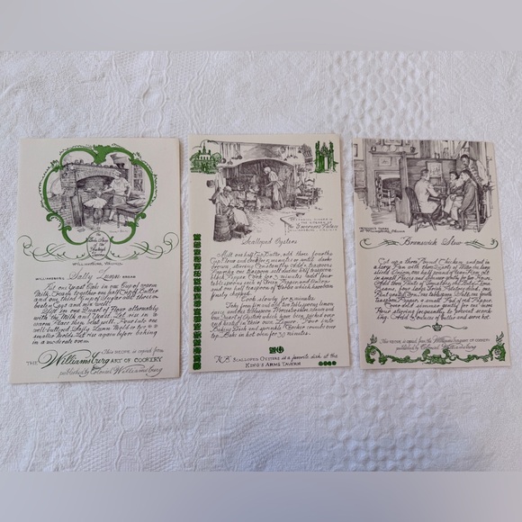 Other - Vintage Authentic Recipes From Colonial Williamsburg Charles Overly Art Cards